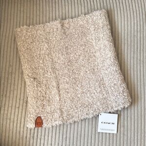 Coach Beige Textured Scarf
